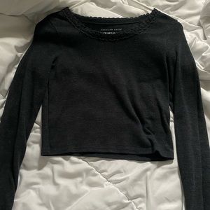 American Eagle waffle crop top